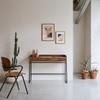 Gabrielle Solid Wood Desk with Metal Fram in Natural Finish