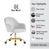 Doe Buck Aurora Modern Grey Luxury Velvet Office Chair