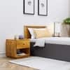 Hexa Engineered Wood Modern Single Bed With Headboard With Storage In Slate Grey And Giant Wood