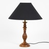 Lorette hand crafted Solid wood honey finish table lamp With Black Cotton Shade
