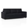 Apollo Compact High Back 3 Seater  Fabric Sofa In Deep blue velvet Colour