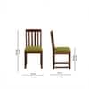 Aura 4 Seater Dining Set with Olive Green Cushioned Chairs