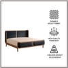 Valerio Duo-Panel Luxe King Size Bed in Navy Blue colour Velvet with Oak wood Frame