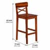 Zewar Sheesham Wood Bar Chair in Honey Oak Finish