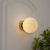 Hollis Shine Brass & Frosted White Wall Light