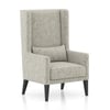 Morgen Solid Wood Lounge Chair in Monochrome Paisley Colour