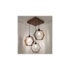 Hexagram Brown Solid Wood Cluster Hanging Light