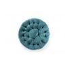Louisville Acacia Wood Accent Round Pouf Stool in Turquoise