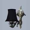 Devansh Gold Antique Wall Mounted Lamp With Black  Cotton Shade