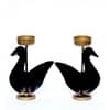 Desert Art Metal Handpainted Duck Tealight Holder Set of 2