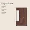 Hilton 3 Door 2 Drawer Wardrobe With Mirror and Lock in Chestnut Acacia Finish