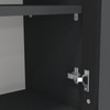 Aluminium Black Profile 6 Brown Tinted Glass Handless Shutters Wall Cabinet In Slate Grey Finish