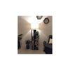 Jordan Wooden Floor Lamp with Brown Base and Jute Fabric Lampshade