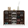 BLUEWUD Furlyn Engineered Wood Dual Tone 2 Doors Shoe Rack Cabinet Slipper Footwear Stand Organizer with Handle Less Desgin & 5 Closed Shelves can Store Up to 25 Pairs for Home (Brown Maple & White)