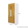 Hexa Red Wooden 2 Door Wardrobe with 4 Shelves in Frosty White and Giant Wood Colour