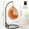 Rattan Egg Single Seater 6 Star Swing Chair Orange