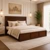 Sahaj Solid Wood Comfort King Bed Hydraulic Storage Provincial Teak Finish Mattress 72 x 78 Inches