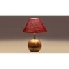 Maroon Jute with Natural Wood Table Lamp