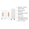 Hexa Red Multipurpose Storage Cabinet With 3 Drawer 2 Door in Frosty White Colour