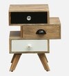 Tarquin Solid Wood Bedside Table in Natural Finish