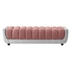 Resco  Velvet 2 Seater 5 Feet Ottoman Bench in Peach & Grey Color