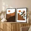 The Castle Decor Boho Abstract Botanical Wall Art Set of 2 Design 9 11x17 Inch