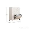 Hexa Red Engineered Wood Shoe Rack in Frosty White Colour