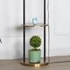 Gallow Metal Multiutility Shelf Floor Lamp With White Cotton Shade
