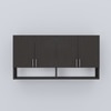 4 Doors Modular Wall Mounted Kitchen Cabinet With Organizer Shelf In Chiyoda Wange Finish