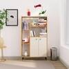 Hexa Engineered Wood Bookshelf Multipurpose Storage Rack in Giant Wood and Frosty White Colour
