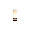 Sienna white & black cotton table lamp with brown wood base