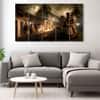 The Castle Decor Kathakali Art Wall Painting Wooden Framed 27x48 Inch