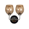 Devansh Steel Electric Wall Light in Steel Colour with Lavender Shade Count of 2 Lights