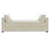Jedlo Velvet 2 Seater Ottoman Bench with Storage  in Cream  Color