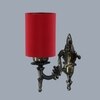 Devansh Metal Electric Wall Light in Antique Gold Colour with Red Shade Count of 1 Light