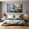 The Castle Decor Lord Buddha Wall Painting Wooden Framed Digital Painting 27x48 Inch (Style 3)