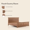 Tuscany Solid Wood King Size Non Storage Bed In Latin American Teak Finish