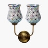Devansh Metal Electric Wall Light in Gold Colour with Multicolor Shade Count of 2 Lights