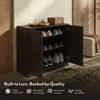 Bennis 9 Pair Shoe Rack in Dark Walnut Finish