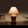Devansh Conical Multi Cotton Shade Lamp With Wood & Mosaic Glass Base For Decoration/Office/Home/Gifting/Study For Decoration/Office/Home/Gifting/Study -(10X10X14.5) Inches -A