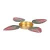 Leaves Urli And Dia Set Of 2 In Red And Gold Colour