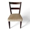 Newport wood Set of 2 Dining Chairs in Beige Mossy Fabric Cushioning with DARK WALNUT FINISH