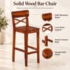 Zewar Sheesham Wood Bar Chair in Honey Oak Finish
