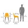 Dane Solid Wood Dining Table 6 Seater with 6 Rickman Lounge Chairs (Finish: Honey, Colour: Matty Yellow)