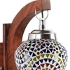 Devansh Solid Wood Electric Wall Light in Brown Colour with Multi Shade Count of 1 Light