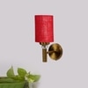 Devansh Metal Electric Wall Light in Gold Colour with Maroon Shade Count of 1 Light