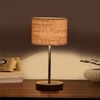 Devansh Beige Jute Table Lamp With Natural Wood Base & Steel Pipe (7X17 Inches)-9