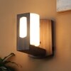 Eliante Wooden Wall Lights Wood & Glass Material Dark Brown & White Finish