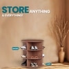 360° Rotating Shoe Rack 3-Tier in Brown – Compact Revolving Shoe Storage Rack