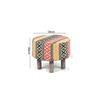 Collio Solid Wood Ottoman Pouffee in Stripe Multi Colour Jackard fabric